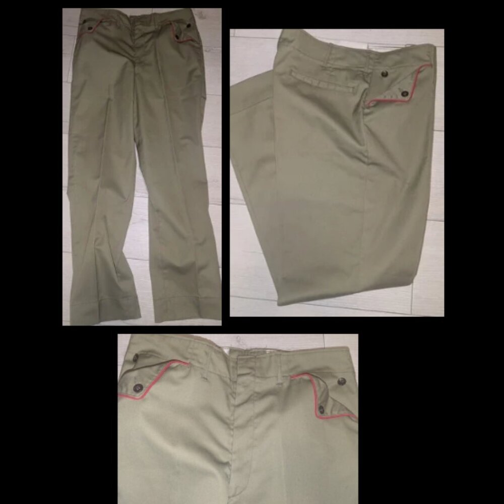Vintage Mid Century Boy Scouts Pants Mens 32 Geen 1950s 50s Twill